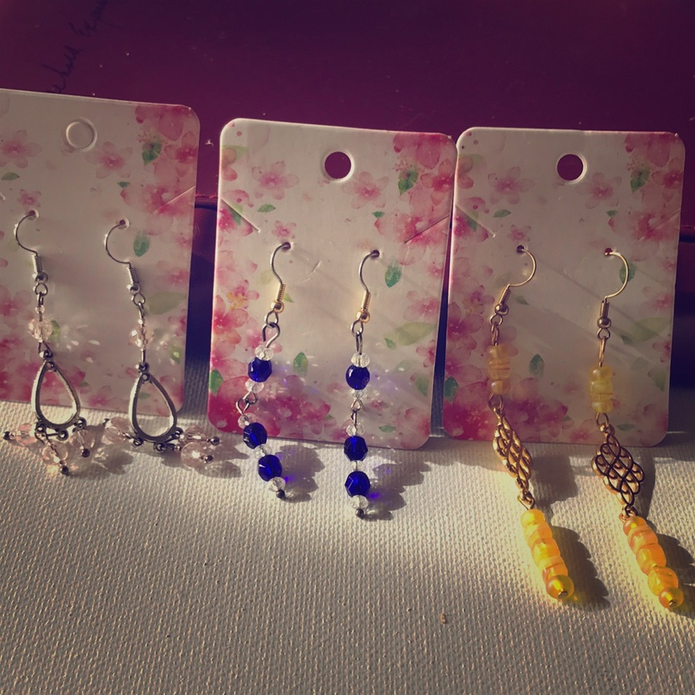 Blue, Yellow earrings by Capture